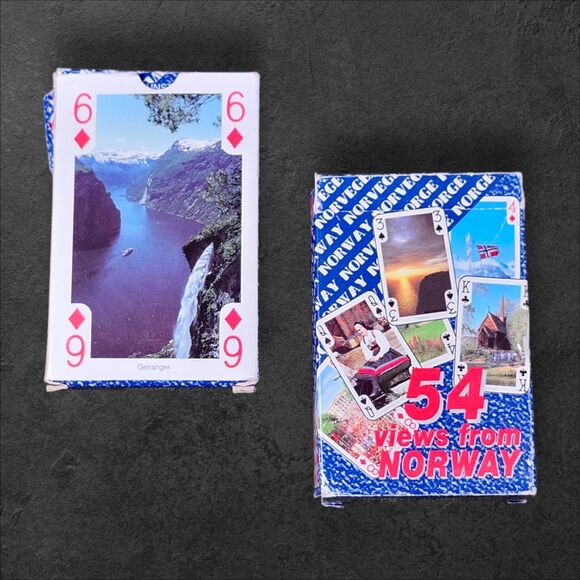 2 Decks Normanns Kunstforlag Norway Souvenir Playing Cards 54 Views Vintage - Picture 2 of 8